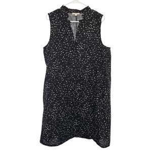 Eileen Fisher Black Mini Dress with White Dot Print